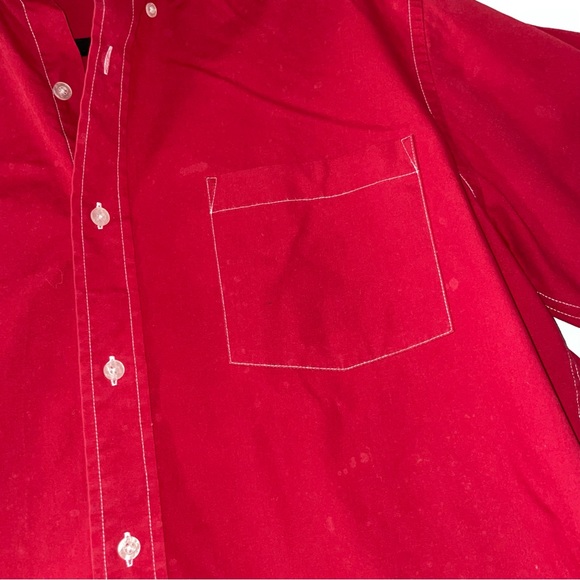 Jantzen Mens Dress Shirt mens size large red button down cowboy western holiday - Picture 4 of 12